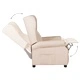 Wingback електрически реклайнер стол, кремав, текстил
