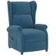 Wingback електрически реклайнер стол, синьо, текстил