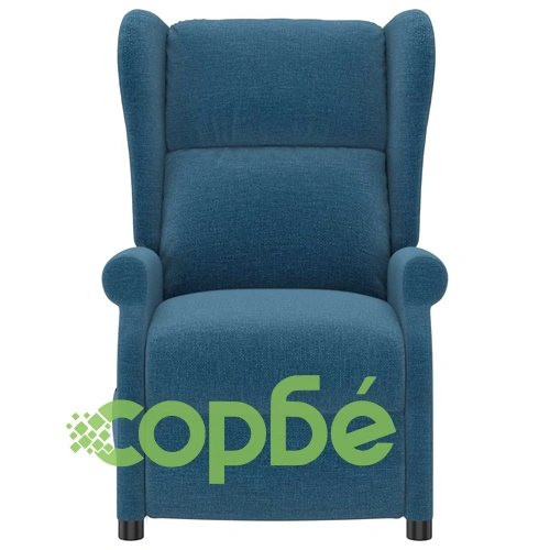 Wingback електрически реклайнер стол, синьо, текстил ➤ топ цена ➤ sorbe.bg