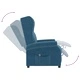 Wingback електрически реклайнер стол, синьо, текстил