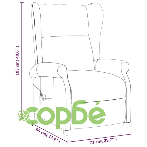 Wingback електрически реклайнер стол, светложълт, текстил ➤ топ цена ➤ sorbe.bg