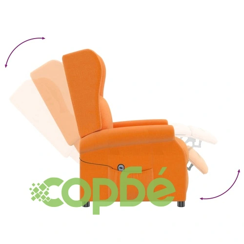 Wingback електрически реклайнер стол, светложълт, текстил ➤ топ цена ➤ sorbe.bg