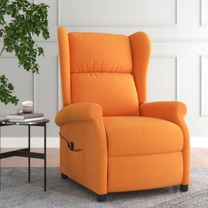 Wingback електрически реклайнер стол, светложълт, текстил