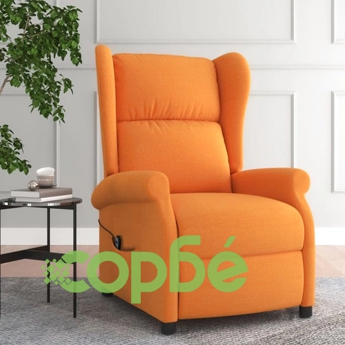 Wingback електрически реклайнер стол, светложълт, текстил ➤ топ цена ➤ sorbe.bg