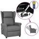 Wingback електрически масажен стол, светлосив, текстил
