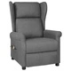 Wingback електрически масажен стол, светлосив, текстил