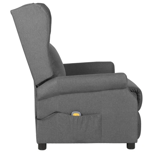 Wingback електрически масажен стол, светлосив, текстил ➤ топ цена ➤ sorbe.bg