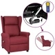 Wingback електрически масажен стол, виненочервен, текстил