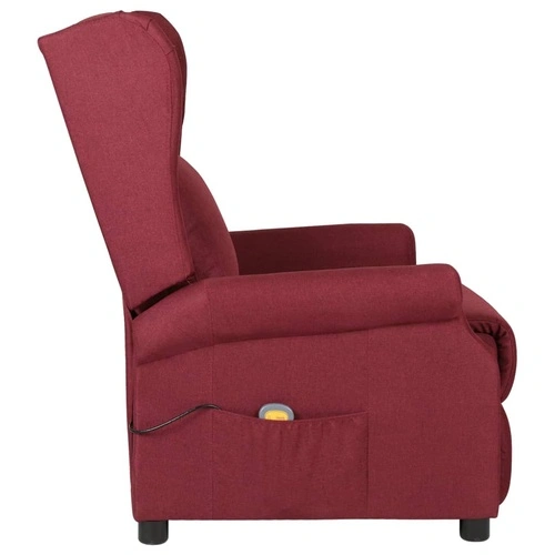 Wingback електрически масажен стол, виненочервен, текстил ➤ топ цена ➤ sorbe.bg