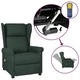 Wingback електрически масажен стол, тъмнозелен, текстил