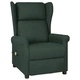 Wingback електрически масажен стол, тъмнозелен, текстил
