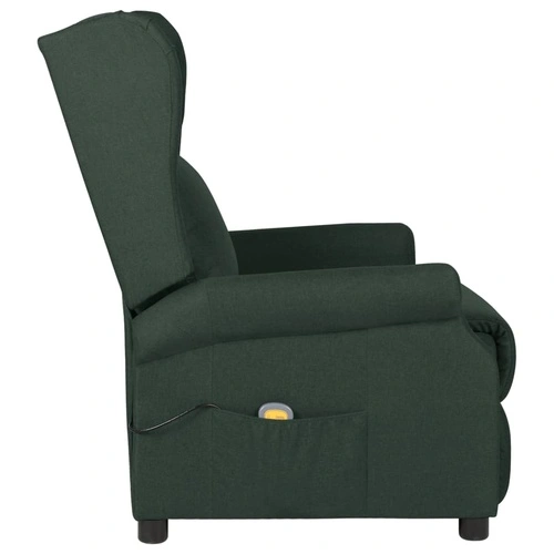 Wingback електрически масажен стол, тъмнозелен, текстил ➤ топ цена ➤ sorbe.bg