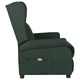 Wingback електрически масажен стол, тъмнозелен, текстил