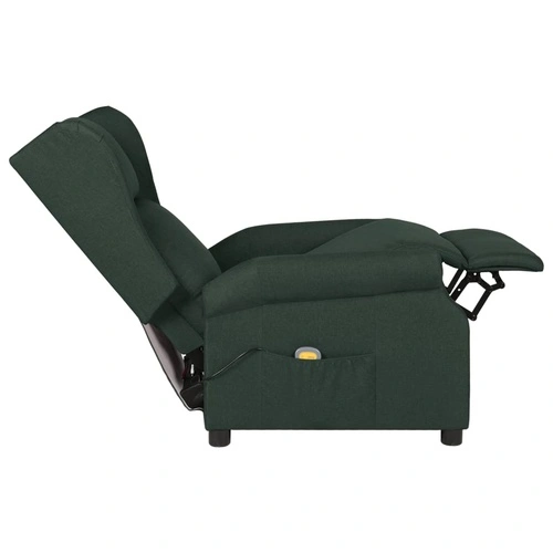 Wingback електрически масажен стол, тъмнозелен, текстил ➤ топ цена ➤ sorbe.bg