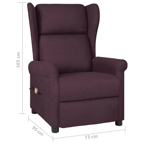 Wingback електрически масажен стол, лилав, текстил ➤ топ цена ➤ sorbe.bg