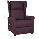 Wingback електрически масажен стол, лилав, текстил