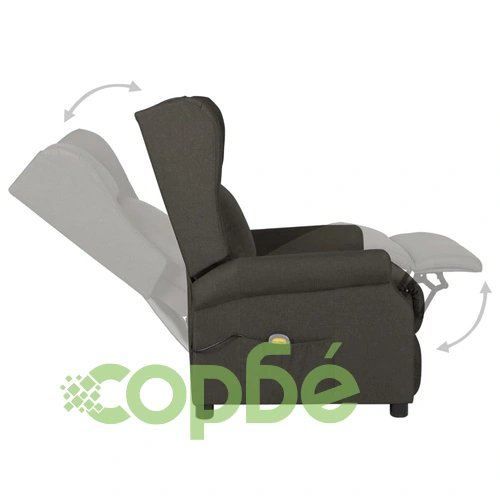 Wingback електрически масажен стол, таупе, текстил ➤ топ цена ➤ sorbe.bg