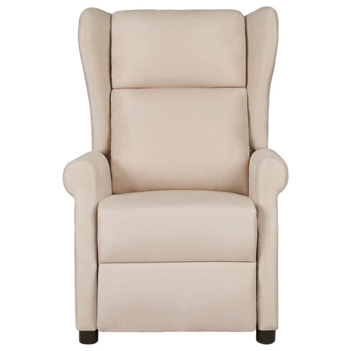 Wingback електрически масажен стол, кремав, текстил ➤ топ цена ➤ sorbe.bg