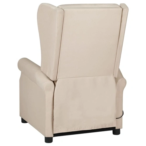 Wingback електрически масажен стол, кремав, текстил ➤ топ цена ➤ sorbe.bg
