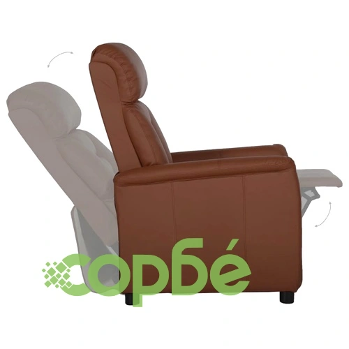 Електрически наклоняем стол, кафяв, изкуствена кожа ➤ топ цена ➤ sorbe.bg