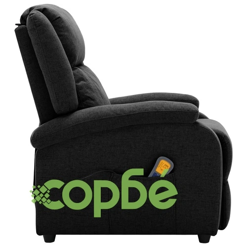 Електрически масажен стол, черен, текстил ➤ топ цена ➤ sorbe.bg