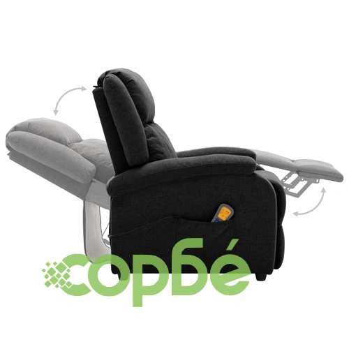 Електрически масажен стол, черен, текстил ➤ топ цена ➤ sorbe.bg