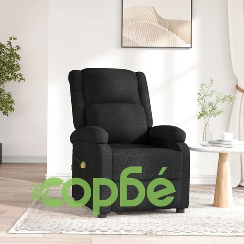 Електрически масажен стол, черен, текстил ➤ топ цена ➤ sorbe.bg