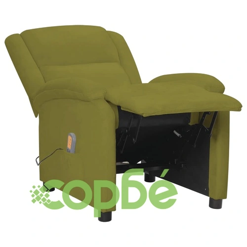 Електрически масажен стол, светлозелен, кадифе ➤ топ цена ➤ sorbe.bg