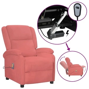 Електрически масажен стол, розова, кадифе