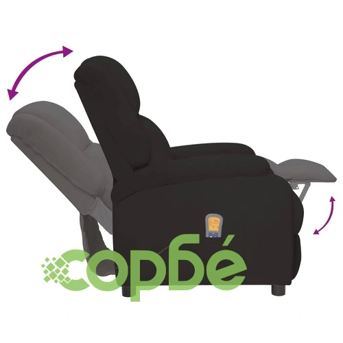 Електрически масажен стол, черен, кадифе ➤ топ цена ➤ sorbe.bg