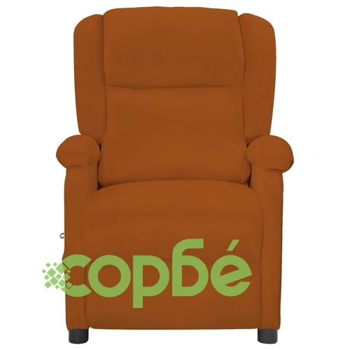 Електрически масажен стол, кафяв, кадифе ➤ топ цена ➤ sorbe.bg