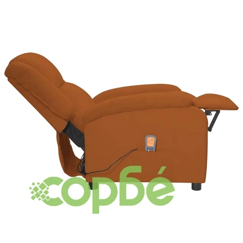 Електрически масажен стол, кафяв, кадифе ➤ топ цена ➤ sorbe.bg