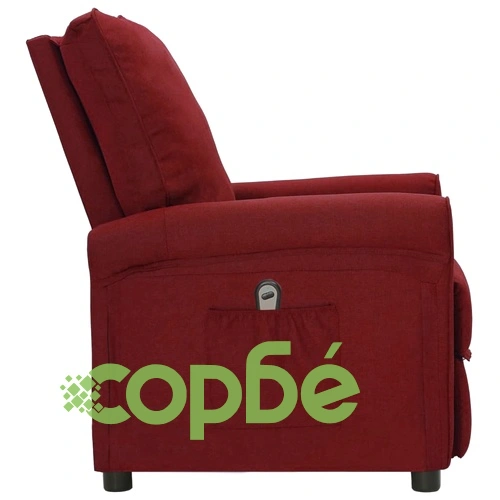 Електрически стол реклайнер, виненочервен, текстил ➤ топ цена ➤ sorbe.bg