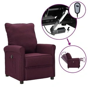 Електрически стол реклайнер, лилав, текстил