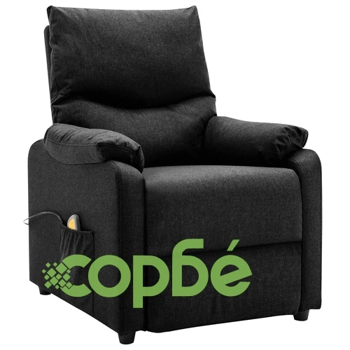 Електрически масажен стол, черен, текстил ➤ топ цена ➤ sorbe.bg