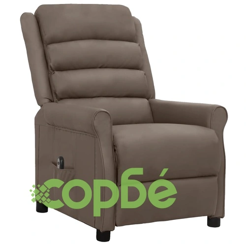 Електрически реклайнер стол, сив, изкуствена кожа ➤ топ цена ➤ sorbe.bg