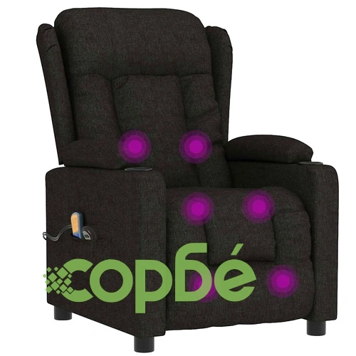 Електрически масажен стол, черен, текстил ➤ топ цена ➤ sorbe.bg