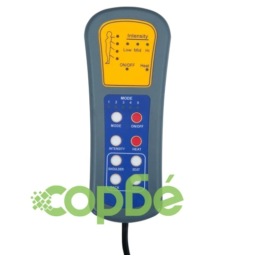 Електрически масажен стол, тъмнокафяв, текстил ➤ топ цена ➤ sorbe.bg