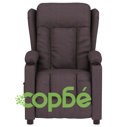 Електрически масажен стол, тъмнокафяв, текстил ➤ топ цена ➤ sorbe.bg