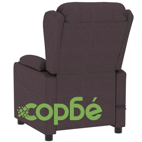 Електрически масажен стол, тъмнокафяв, текстил ➤ топ цена ➤ sorbe.bg