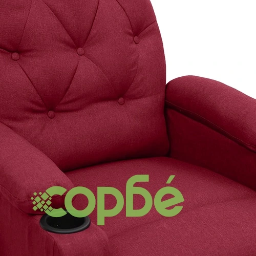 Електрически масажен стол, виненочервен, текстил ➤ топ цена ➤ sorbe.bg