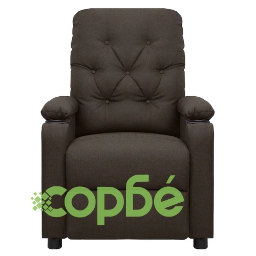 Електрически масажен стол, тъмнокафяв, текстил ➤ топ цена ➤ sorbe.bg