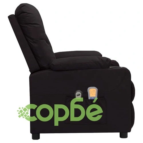 Електрически масажен стол, черен, изкуствена кожа ➤ топ цена ➤ sorbe.bg