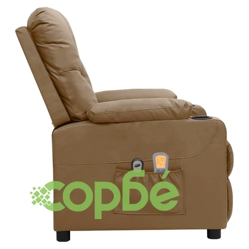 Електрически масажен стол, капучино, изкуствена кожа ➤ топ цена ➤ sorbe.bg