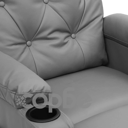 Електрически масажен стол, сив, изкуствена кожа ➤ топ цена ➤ sorbe.bg