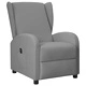 Wingback електрически реклайнер стол, сив, изкуствена кожа
