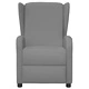 Wingback електрически реклайнер стол, сив, изкуствена кожа