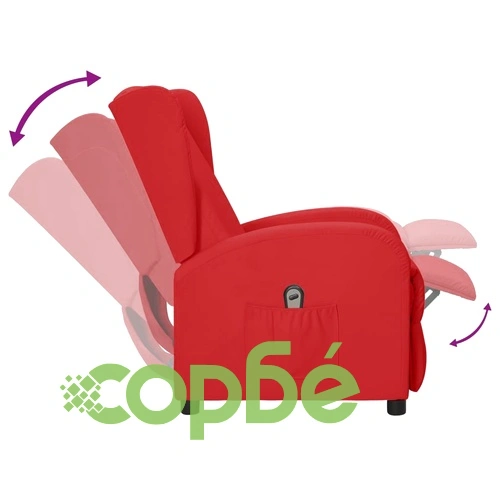 Wingback електрически реклайнер, виненочервен, изкуствена кожа ➤ топ цена ➤ sorbe.bg