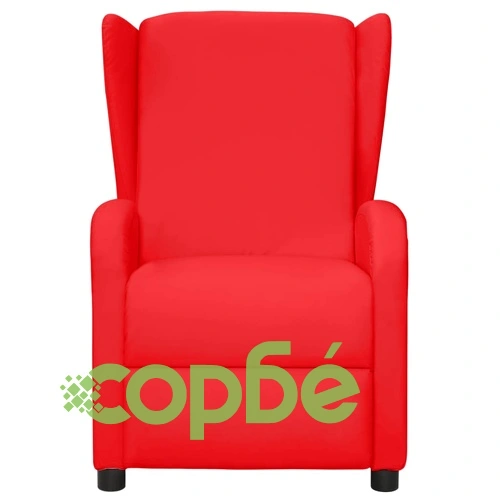 Wingback електрически реклайнер стол, червен, изкуствена кожа ➤ топ цена ➤ sorbe.bg
