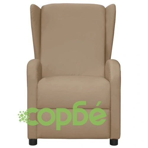 Wingback електрически реклайнер стол, капучинo, изкуствена кожа ➤ топ цена ➤ sorbe.bg